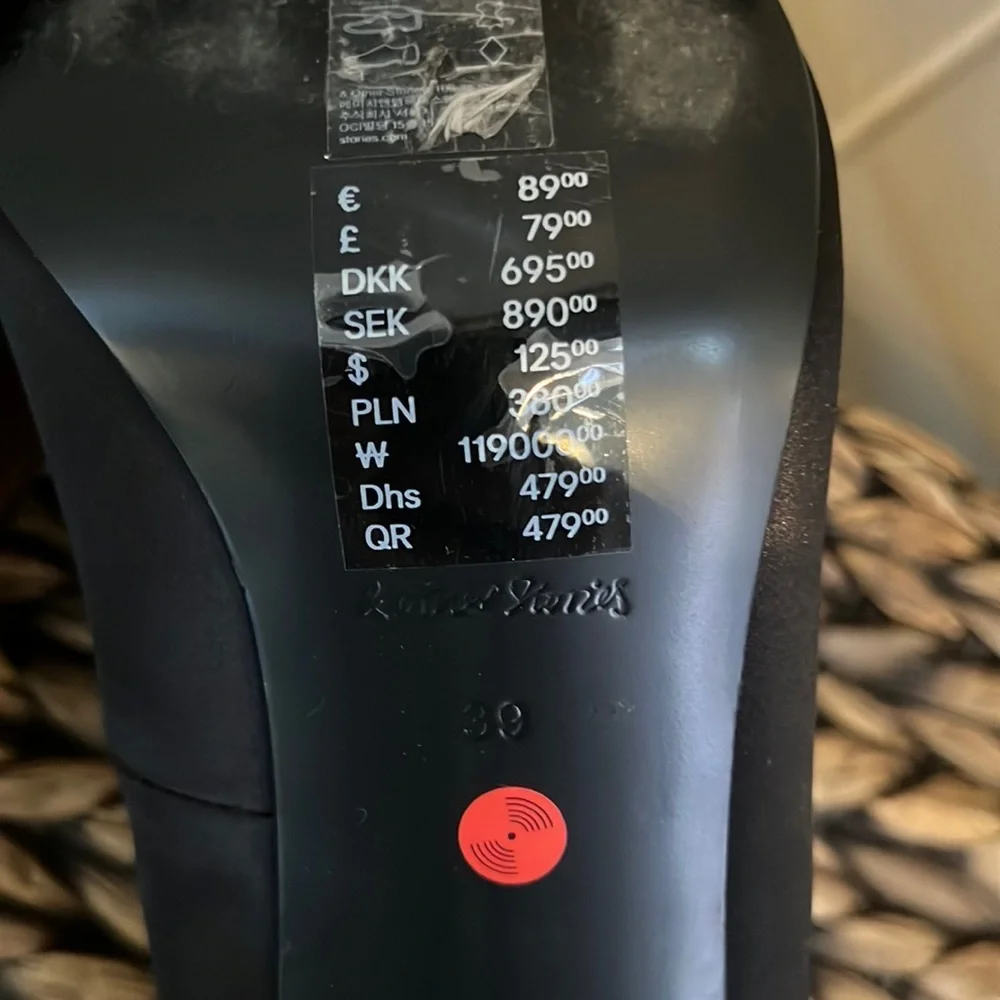 & Other Stories Satin Stiletto Heels in Black - Picture 6 of 15